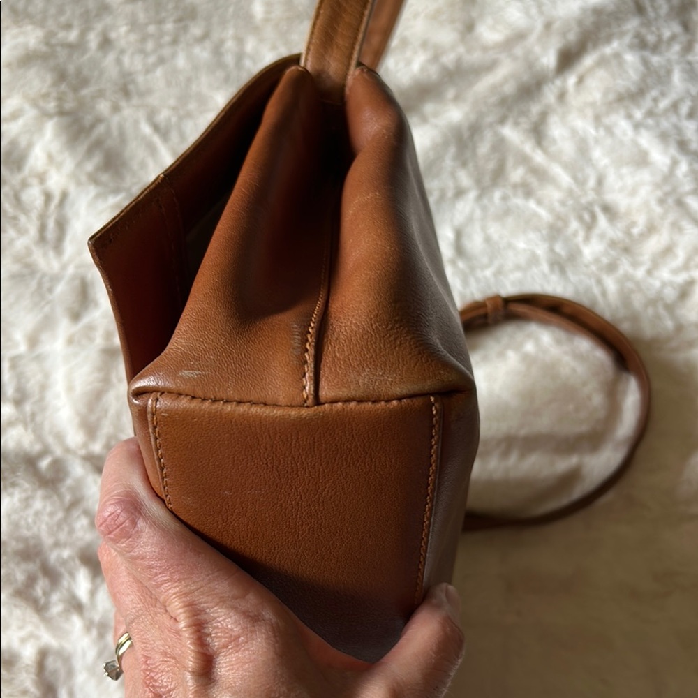 Vintage Anne Klein II Monogram Leather Messenger Flap Bag - Picture 11 of 15